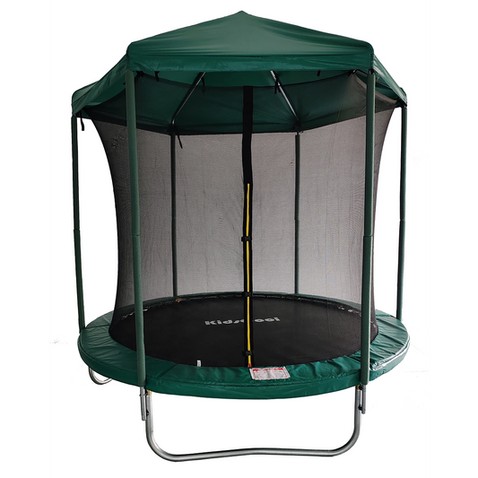 Cama Elastica Verde Con Techo 8 Pies